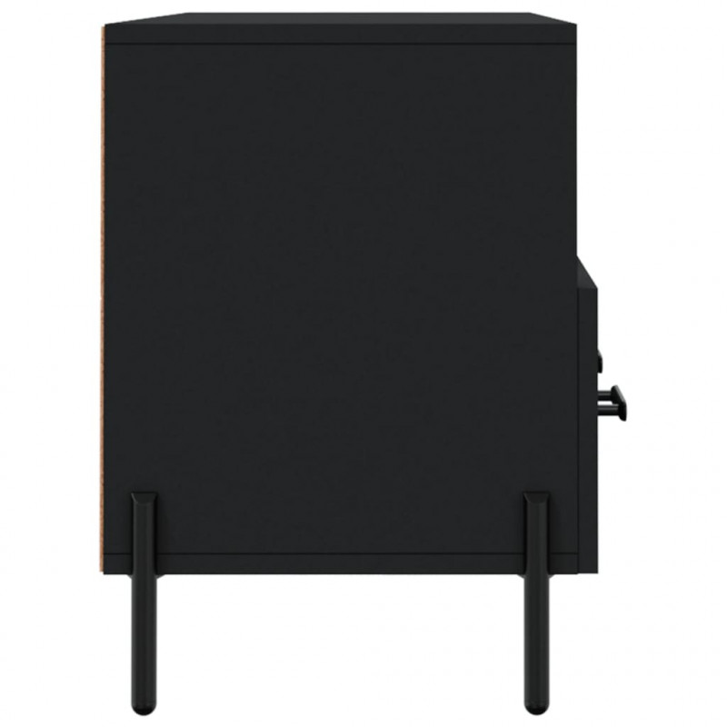 Szafka pod TV, czarna, 102x36x50 cm, materiał drewnopochodny