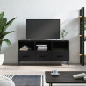 Szafka pod TV, czarna, 102x36x50 cm, materiał drewnopochodny