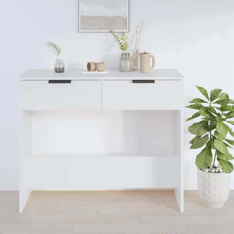 Stolik konsolowy, biały, 90x36x75 cm, materiał drewnopochodny