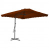 Parasol ogrodowy na stalowym słupku, terakota, 250x250x230 cm