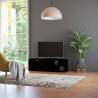 Szafka pod TV, czarna, 120x34x37 cm, materiał drewnopochodny