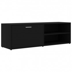 Szafka pod TV, czarna, 120x34x37 cm, materiał drewnopochodny