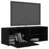 Szafka pod TV, czarna, 120x34x37 cm, materiał drewnopochodny