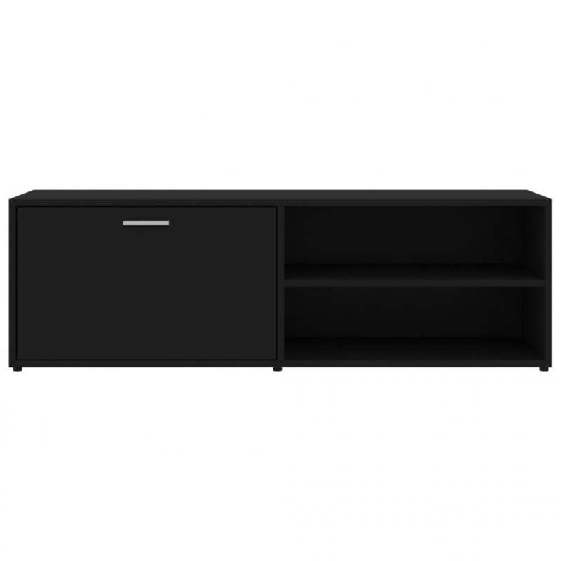 Szafka pod TV, czarna, 120x34x37 cm, materiał drewnopochodny