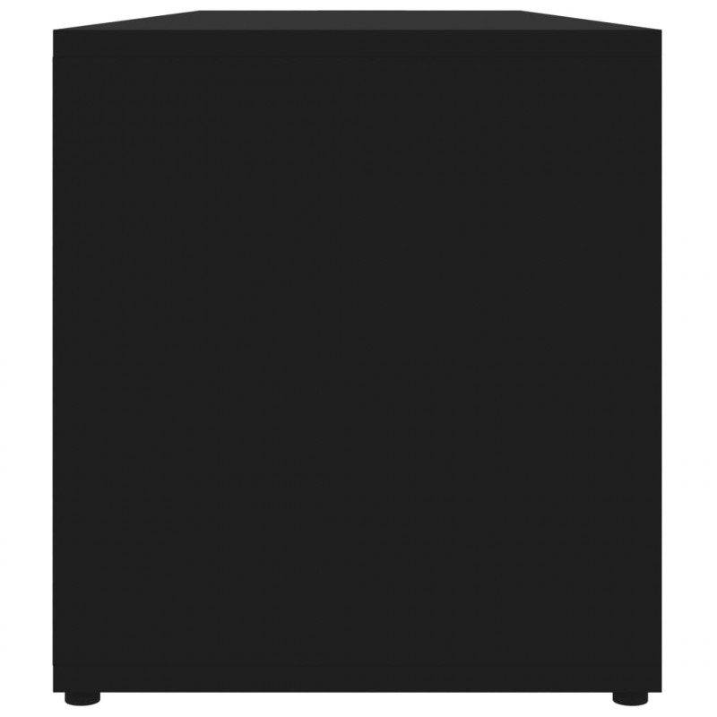 Szafka pod TV, czarna, 120x34x37 cm, materiał drewnopochodny