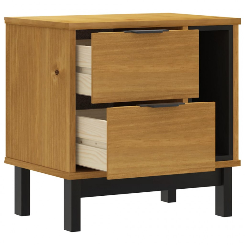 Szafka nocna FLAM, 49x35x50 cm, lite drewno sosnowe