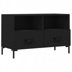 Szafka pod TV, czarna, 80x36x50 cm, materiał drewnopochodny