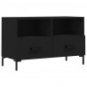 Szafka pod TV, czarna, 80x36x50 cm, materiał drewnopochodny