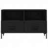 Szafka pod TV, czarna, 80x36x50 cm, materiał drewnopochodny