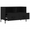 Szafka pod TV, czarna, 80x36x50 cm, materiał drewnopochodny