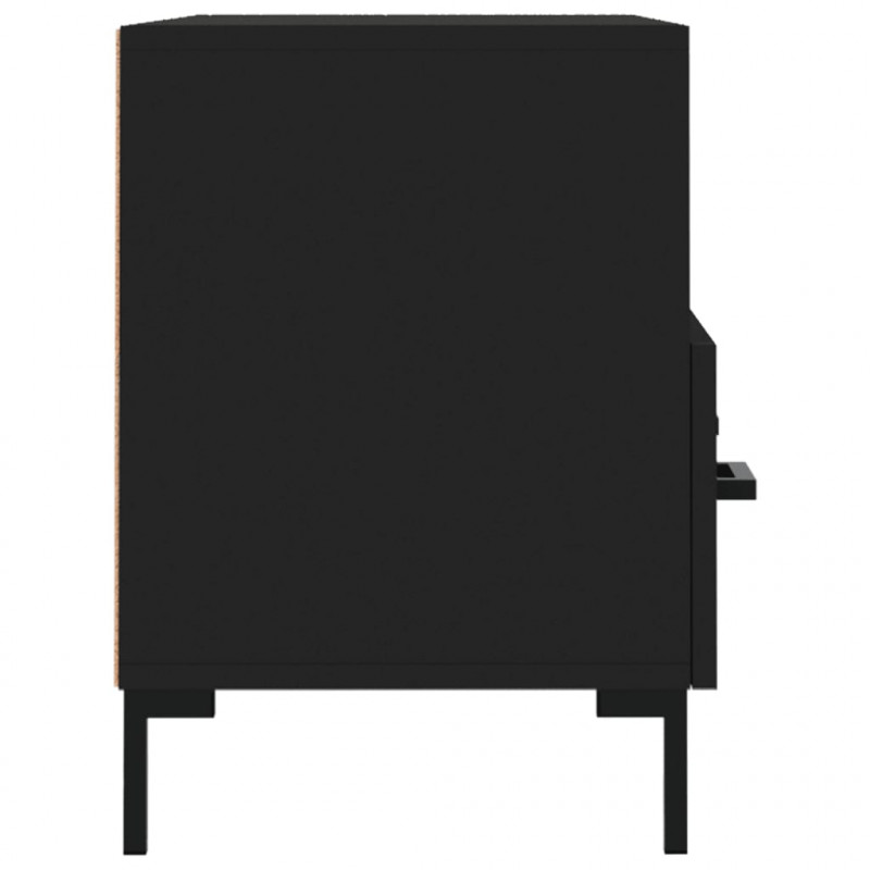 Szafka pod TV, czarna, 80x36x50 cm, materiał drewnopochodny