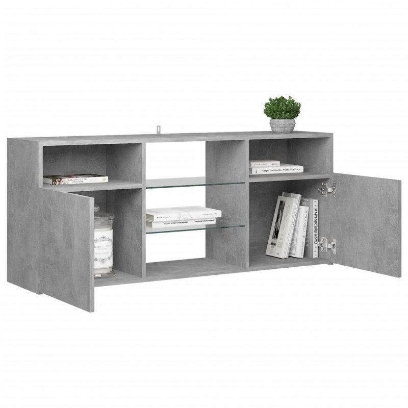 Szafka TV z oświetleniem LED, szarość betonu, 120x30x50 cm