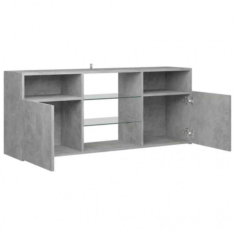 Szafka TV z oświetleniem LED, szarość betonu, 120x30x50 cm