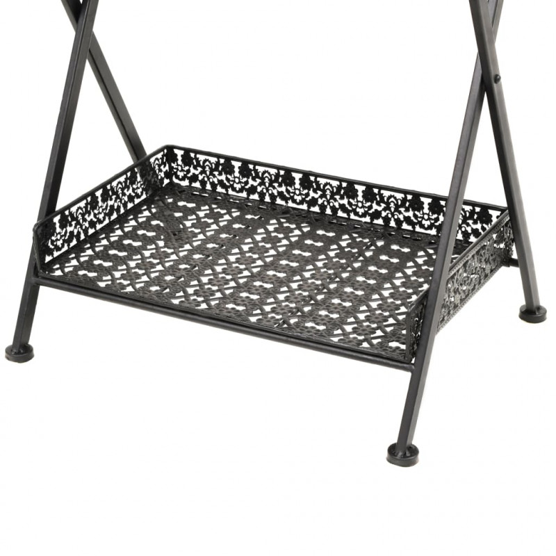 Składany stolik w stylu vintage, metalowy, 58x35x72, czarny