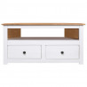 Narożna szafka pod TV, biała, 93x49x49 cm, sosna, seria Panama