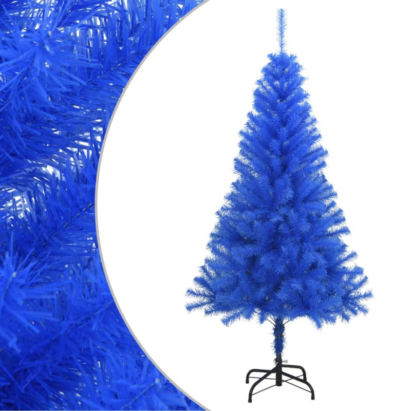 Sztuczna choinka ze stojakiem, niebieska, 120 cm, PVC