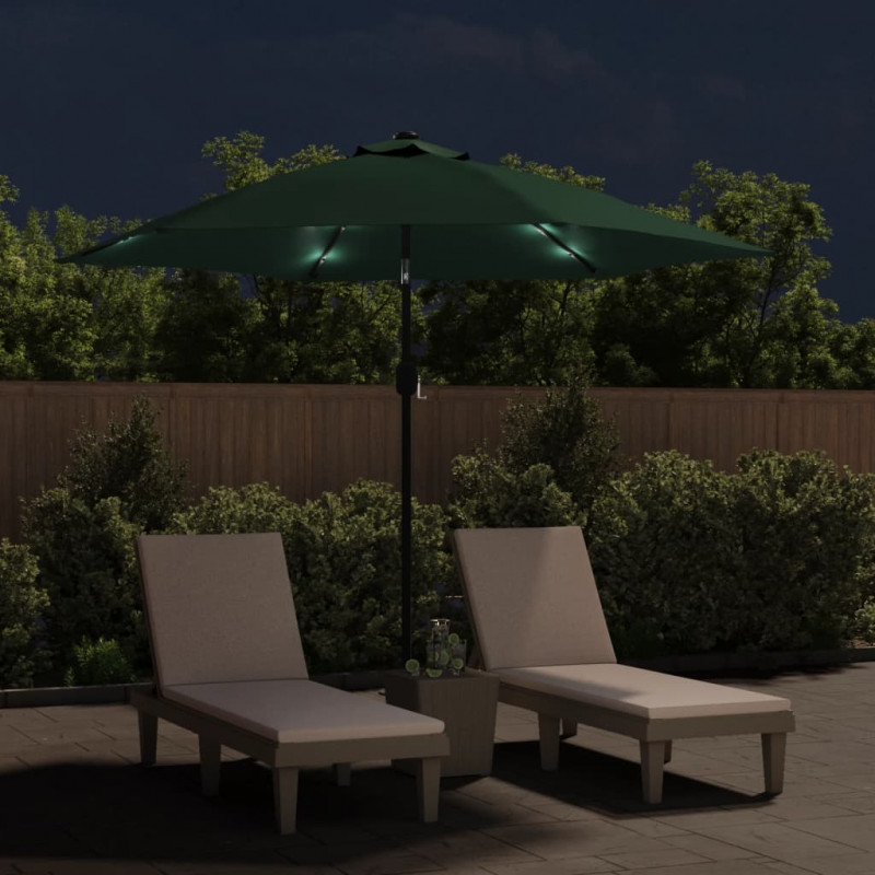 Parasol z LED, na wysięgniku 3 m, zielony