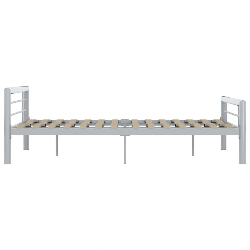 Rama łóżka, szaro-biała metalowa, 160 x 200 cm