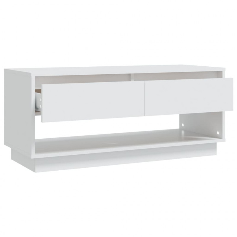 Szafka pod TV, biała, 102x41x44 cm, materiał drewnopochodny