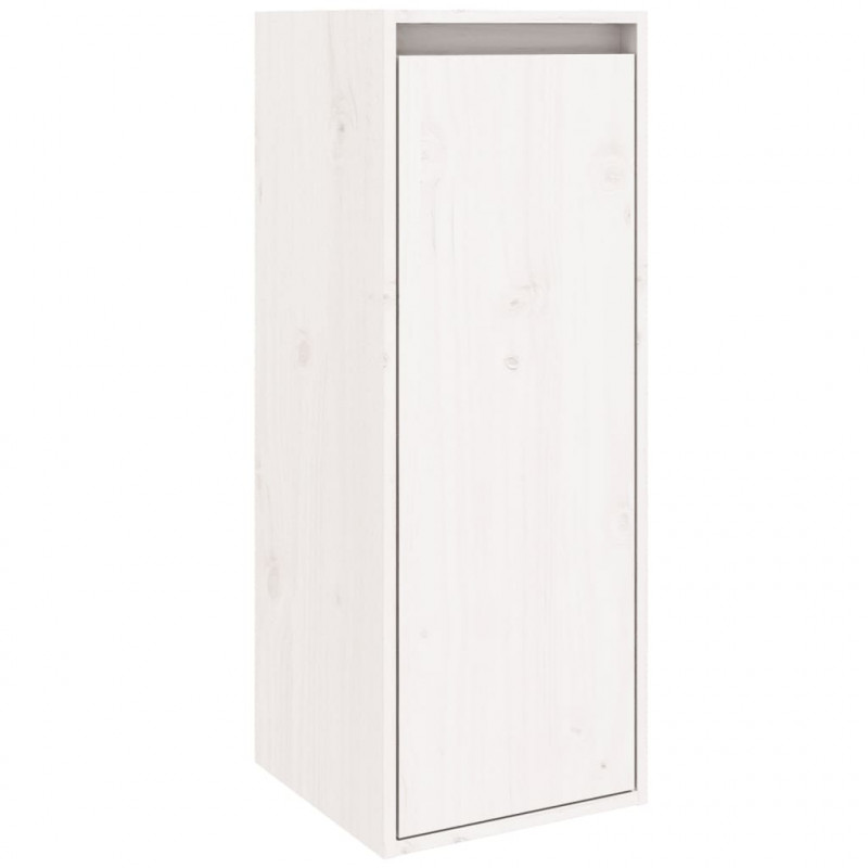 Szafki ścienne, 2 szt., białe, 30x30x80 cm, lite drewno sosnowe