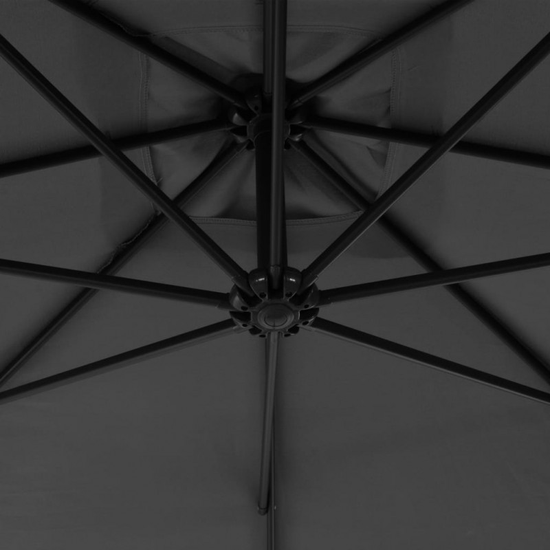 Parasol wiszący ze stalowym słupkiem, 300 cm, antracytowy