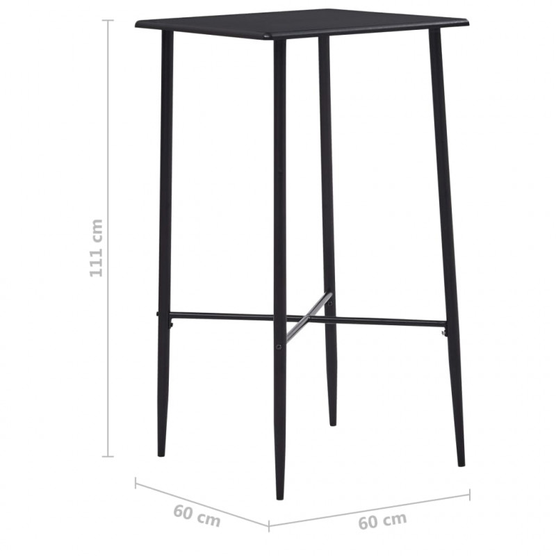 Stolik barowy, czarny, 60 x 60 x 111 cm, MDF