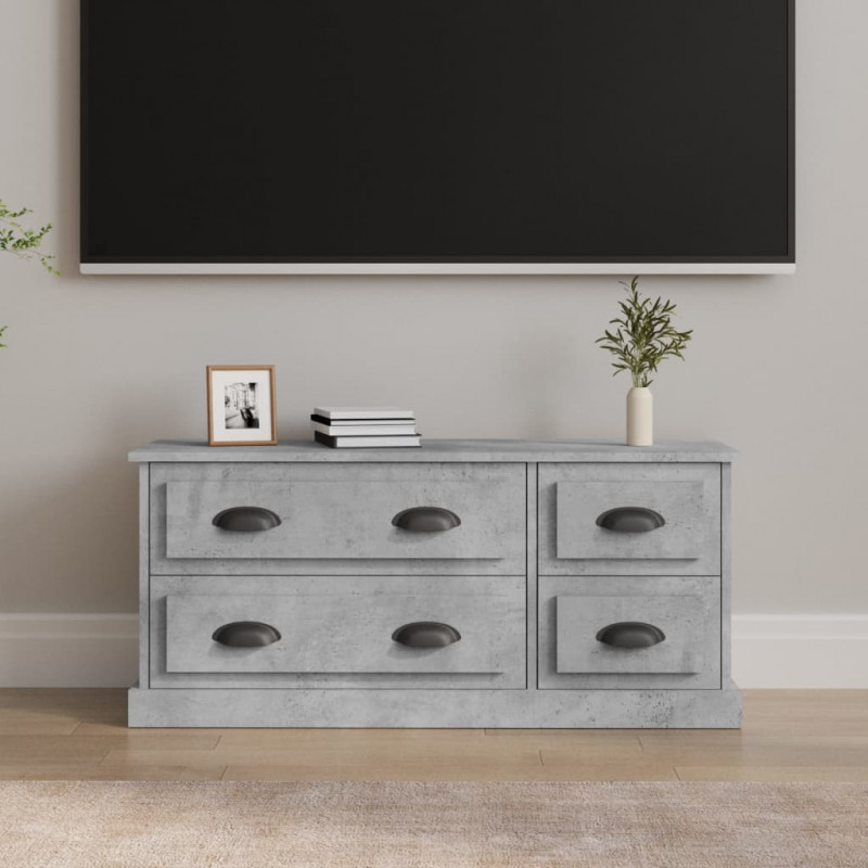 Szafka pod TV, szarość betonu, 100x35,5x45 cm