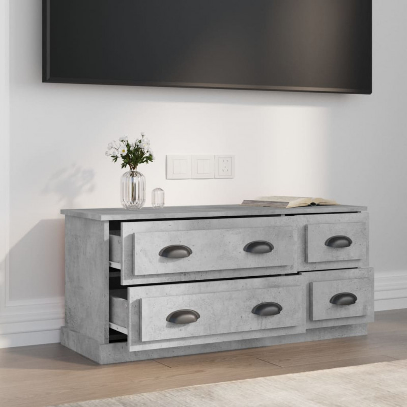 Szafka pod TV, szarość betonu, 100x35,5x45 cm