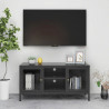 Szafka pod telewizor, antracytowa, 105x35x52 cm, stal i szkło