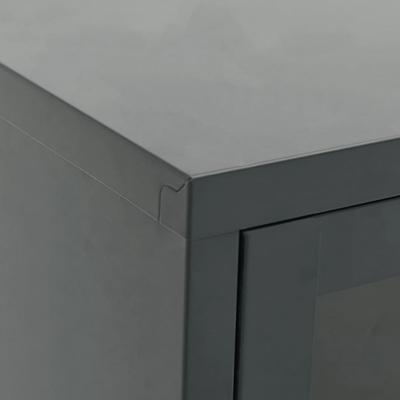 Szafka pod telewizor, antracytowa, 105x35x52 cm, stal i szkło