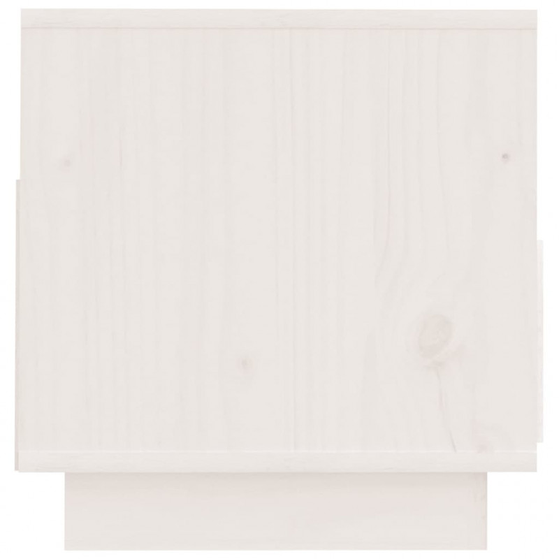Szafka pod telewizor, biała, 60x35x37 cm, lite drewno sosnowe