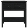 Stolik konsolowy, czarny, 75x35x75 cm, lite drewno sosnowe