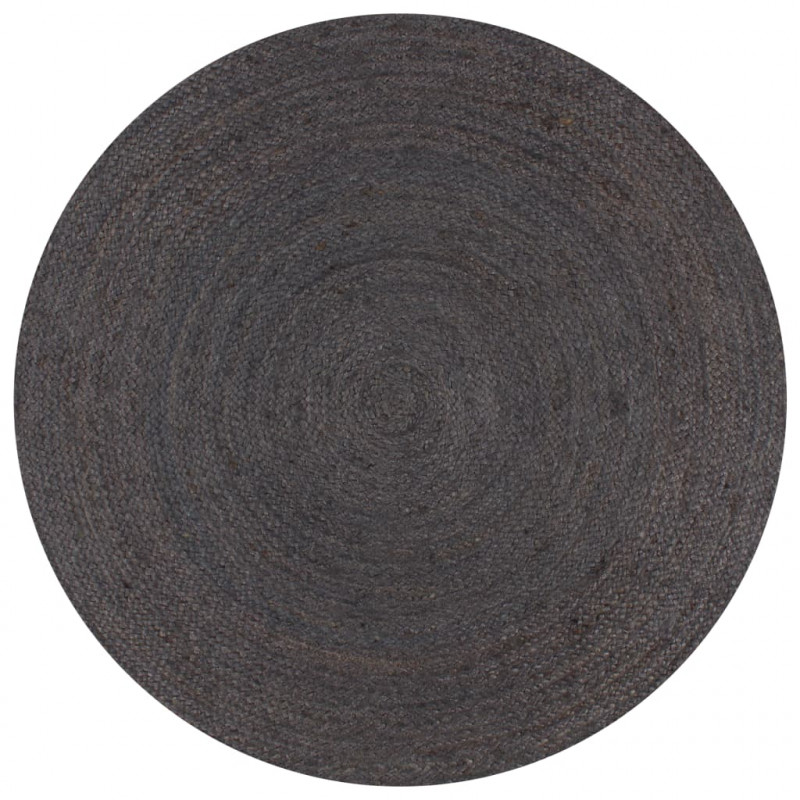 Ręcznie wykonany dywan z juty, okrągły, 90 cm, ciemnoszary