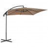 Parasol wiszący ze stalowym słupkiem, 250x250 cm, taupe