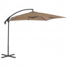 Parasol wiszący ze stalowym słupkiem, 250x250 cm, taupe