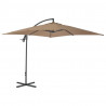 Parasol wiszący ze stalowym słupkiem, 250x250 cm, taupe