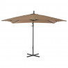 Parasol wiszący ze stalowym słupkiem, 250x250 cm, taupe