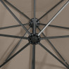 Parasol wiszący z lampkami LED i słupkiem, 250 cm, taupe