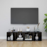 Szafki pod TV, 4 szt., wysoki połysk, czarne, 37x35x37 cm