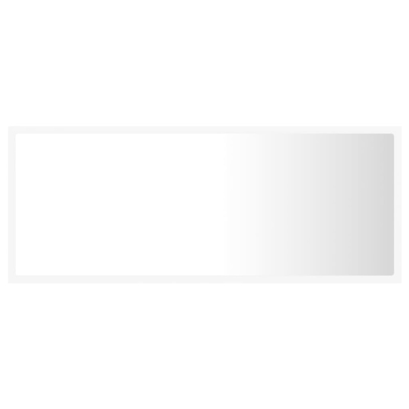 Lustro łazienkowe z LED, białe, 100x8,5x37 cm, akryl