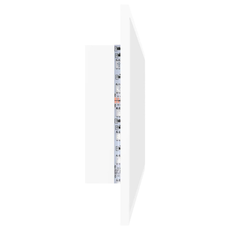 Lustro łazienkowe z LED, białe, 100x8,5x37 cm, akryl