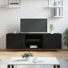 Szafka pod TV, czarna, 150x30x50 cm, materiał drewnopochodny
