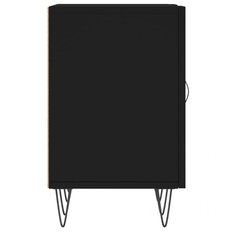 Szafka pod TV, czarna, 150x30x50 cm, materiał drewnopochodny