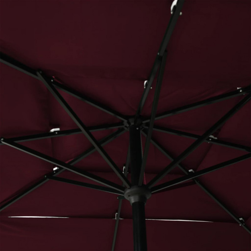 3-poziomowy parasol na aluminiowym słupku, bordowy, 2,5x2,5 m