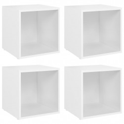 Szafki pod TV 4 szt., białe 37x35x37 cm materiał drewnopochodny