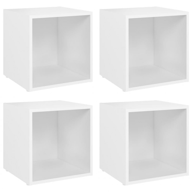 Szafki pod TV 4 szt., białe 37x35x37 cm materiał drewnopochodny