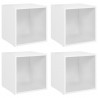 Szafki pod TV 4 szt., białe 37x35x37 cm materiał drewnopochodny