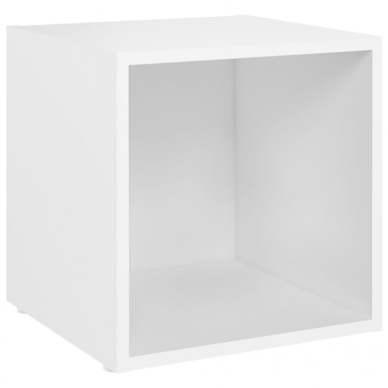 Szafki pod TV 4 szt., białe 37x35x37 cm materiał drewnopochodny