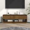 Szafka pod TV, miodowy brąz 110,5x34x40 cm, lite drewno sosnowe