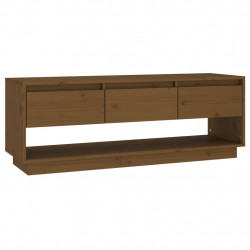 Szafka pod TV, miodowy brąz 110,5x34x40 cm, lite drewno sosnowe